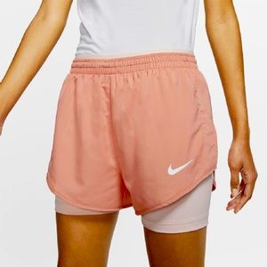 Nike Women's Athletic Shorts in Pink and White